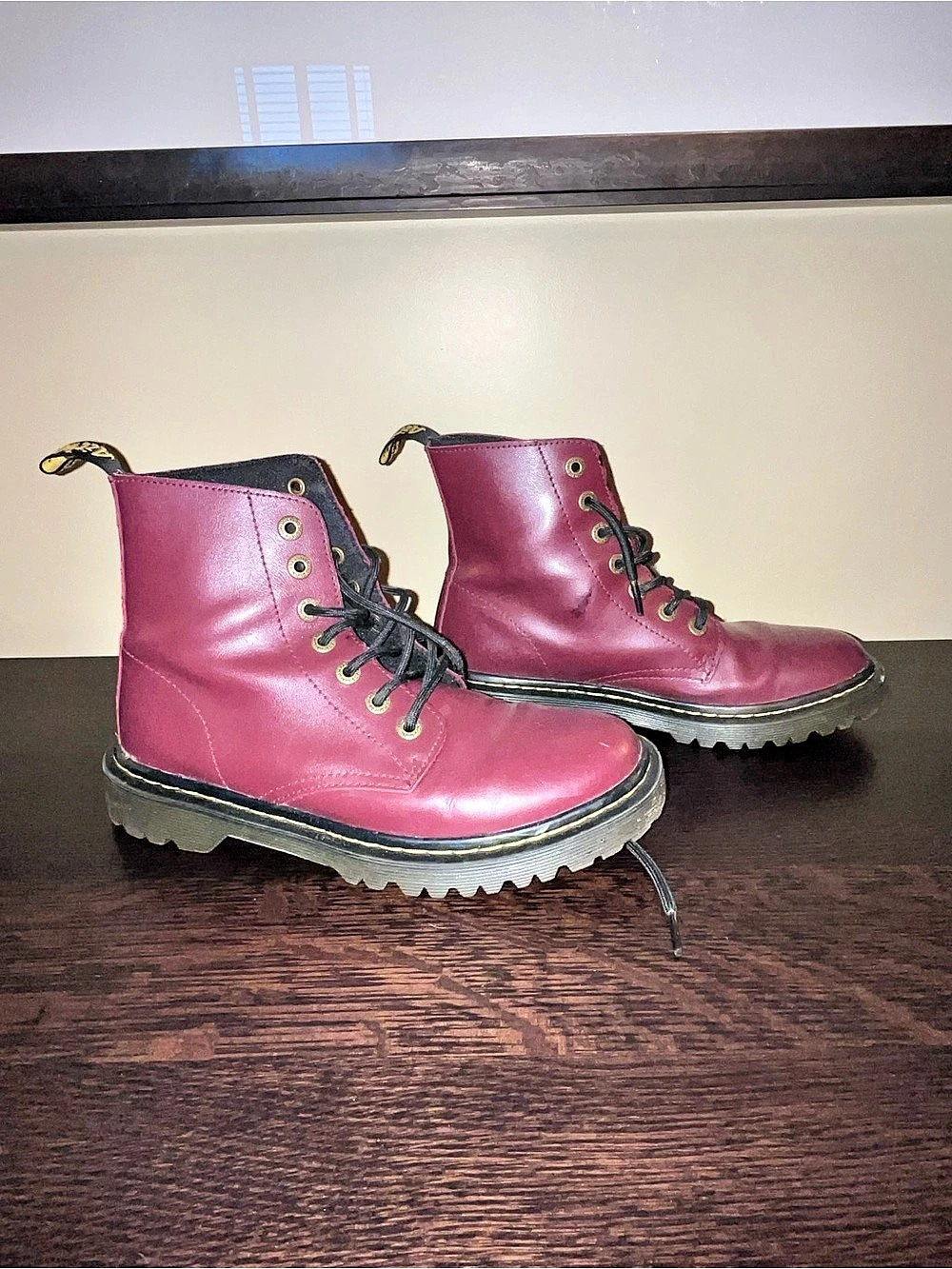 Dr. Martens 1460 Combat Boots Cherry Red Burgundy size US 8 / EU 39